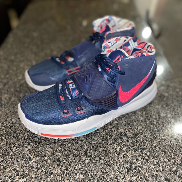 Nike Other - Nike Kyrie 6 ‘USA’ Navy Laser Crimson BQ4630-402 Mens Size 8 VNDS Balled Once